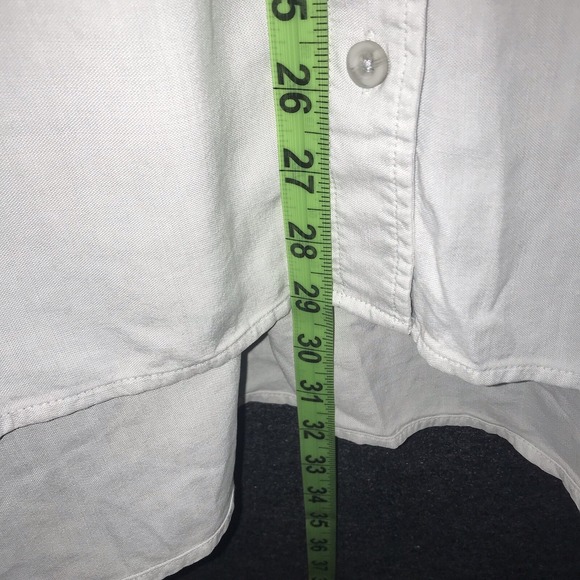 BELLA DAHL Button Collar XL Shirt White Grey Tencel Lyocell Bell Sleeve Cuffs - Picture 8 of 8